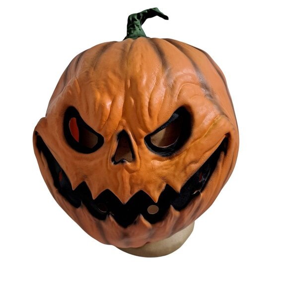 Scary Jack-O-Lantern Pumpkin Adult Halloween Latex Mask Cosplay Prop Decor - Picture 1 of 7